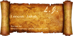 Lencse Jakab névjegykártya